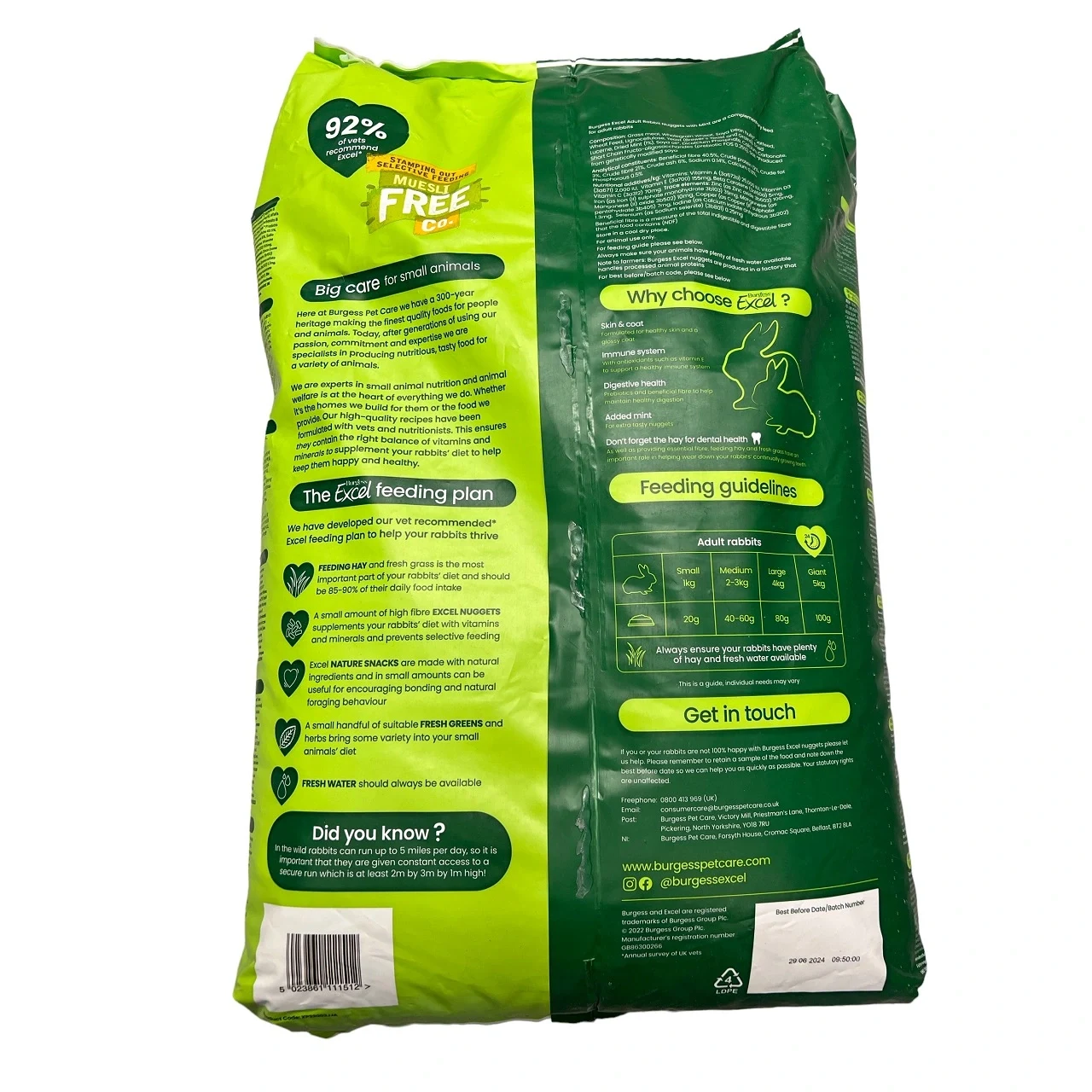 Burgess Excel Kaninfoder Mint 10 kg - voksen kanin